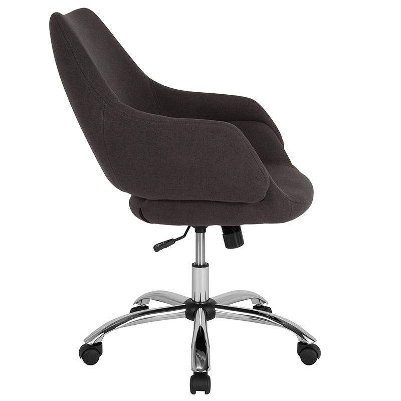 Flash Furniture Madrid Home and Office Upholstered Mid-Back Chair in Black Fabric – CH-177280-BLK-F-GG Online now