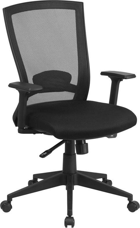 Flash Furniture Mid-Back Black Mesh Executive Swivel Chair with Back Angle Adjustment and Adjustable Arms – HL-0004K-GG Fashion