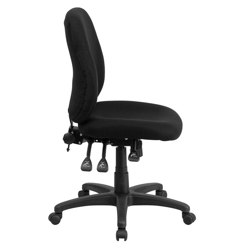 Flash Furniture Mid-Back Black Fabric Multifunction Ergonomic Swivel Task Chair – BT-90297S-GG Supply