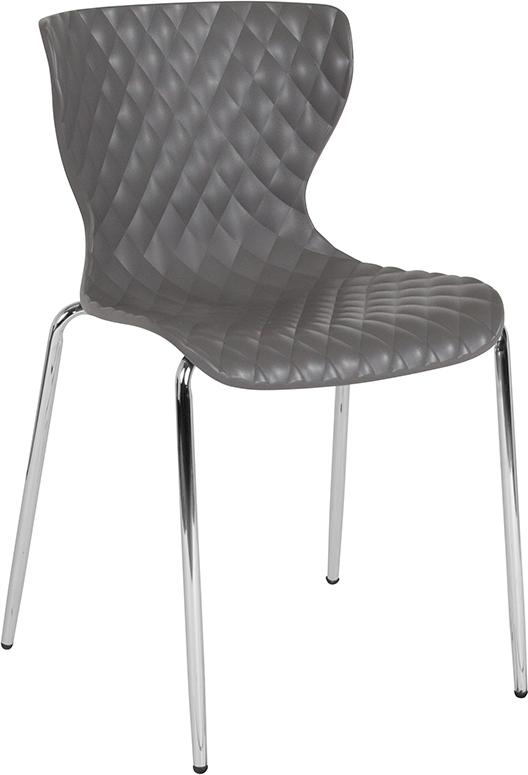 Flash Furniture Lowell Contemporary Design Gray Plastic Stack Chair – LF-7-07C-GRY-GG Online