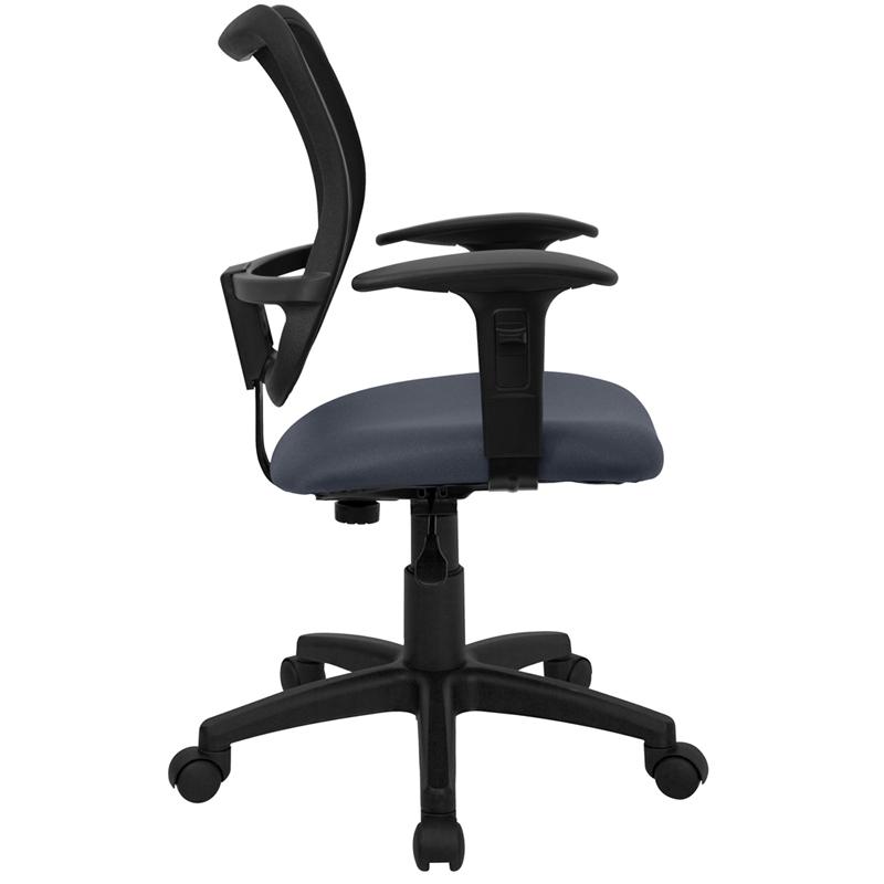 Flash Furniture Mid-Back Navy Blue Mesh Swivel Task Chair with Adjustable Arms – WL-A277-NVY-A-GG Supply