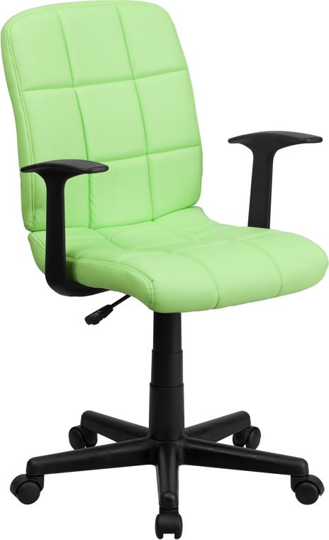 Flash Furniture Mid-Back Green Quilted Vinyl Swivel Task Chair with Arms – GO-1691-1-GREEN-A-GG Sale