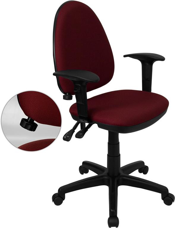 Flash Furniture Mid-Back Burgundy Fabric Multifunction Swivel Task Chair with Adjustable Lumbar Support and Adjustable Arms – WL-A654MG-BY-A-GG Online now