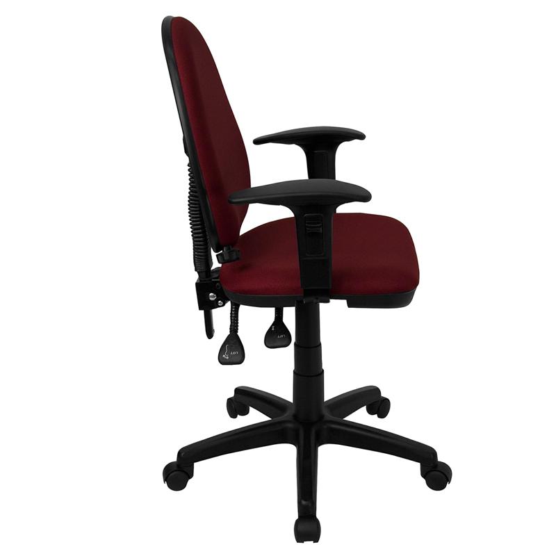 Flash Furniture Mid-Back Burgundy Fabric Multifunction Swivel Task Chair with Adjustable Lumbar Support and Adjustable Arms – WL-A654MG-BY-A-GG Online now
