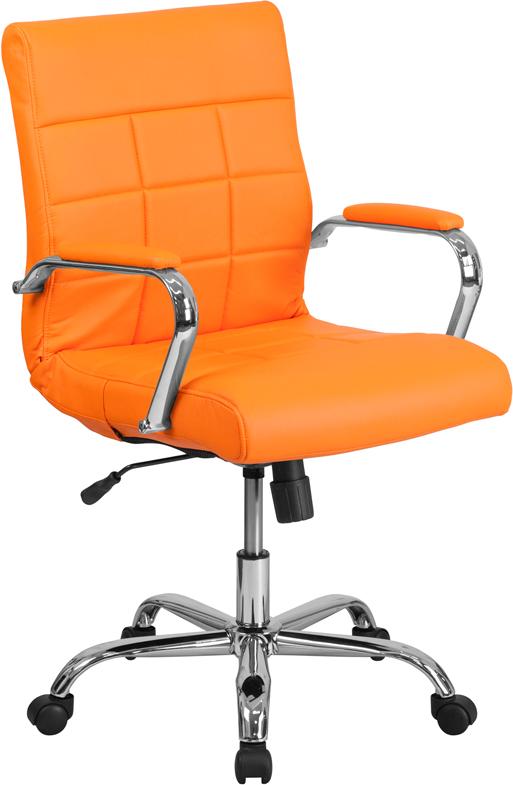 Flash Furniture Mid-Back Orange Vinyl Executive Swivel Chair with Chrome Base and Arms – GO-2240-ORG-GG Discount