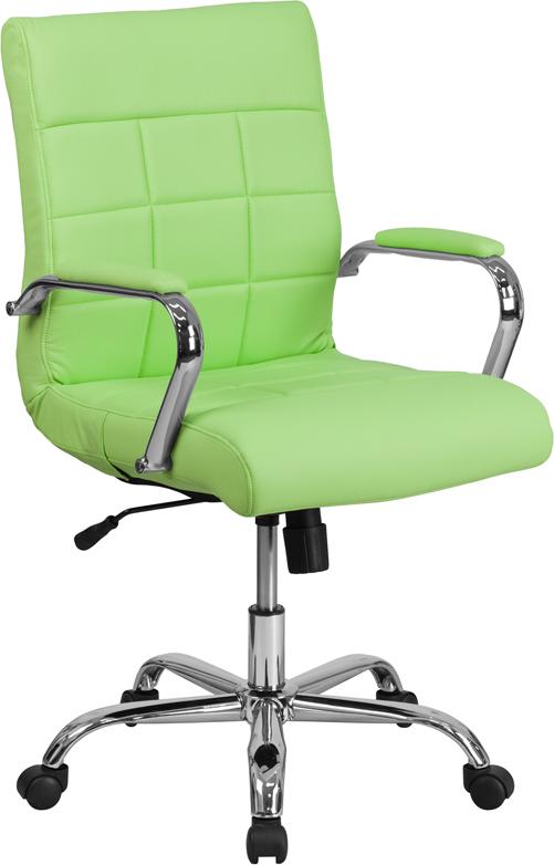 Flash Furniture Mid-Back Green Vinyl Executive Swivel Chair with Chrome Base and Arms – GO-2240-GN-GG Online Sale