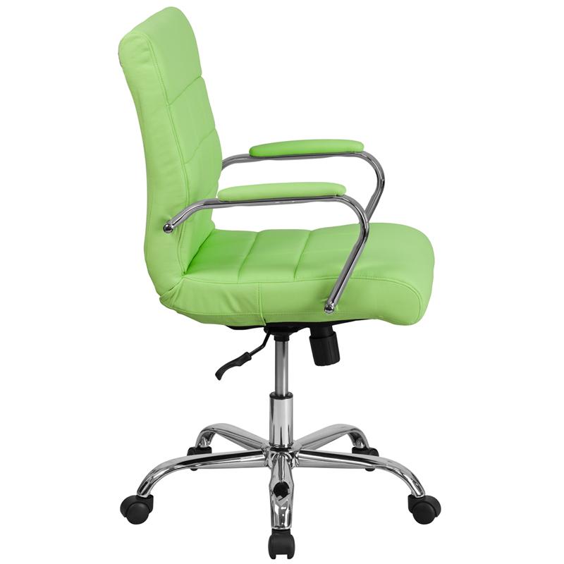 Flash Furniture Mid-Back Green Vinyl Executive Swivel Chair with Chrome Base and Arms – GO-2240-GN-GG Online Sale