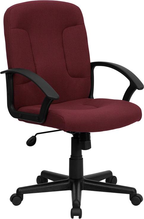 Flash Furniture Mid-Back Burgundy Fabric Executive Swivel Chair with Nylon Arms – GO-ST-6-BY-GG Online now