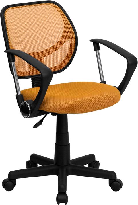 Flash Furniture Mid-Back Orange Mesh Swivel Task Chair with Arms – WA-3074-OR-A-GG Discount