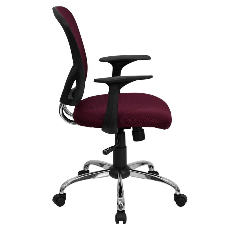 Flash Furniture Mid-Back Burgundy Mesh Swivel Task Chair with Chrome Base and Arms – H-8369F-ALL-BY-GG Discount