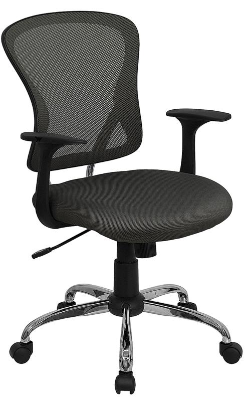 Flash Furniture Mid-Back Dark Gray Mesh Swivel Task Chair with Chrome Base and Arms – H-8369F-DK-GY-GG Hot on Sale