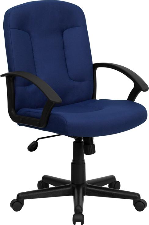 Flash Furniture Mid-Back Navy Fabric Executive Swivel Chair with Nylon Arms – GO-ST-6-NVY-GG Online