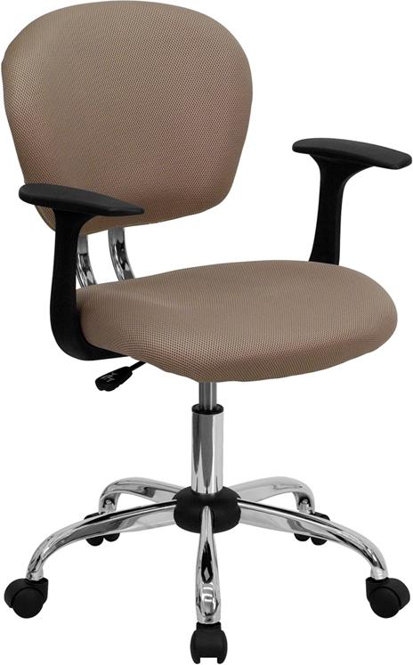 Flash Furniture Mid-Back Coffee Brown Mesh Padded Swivel Task Chair with Chrome Base and Arms – H-2376-F-COF-ARMS-GG Discount