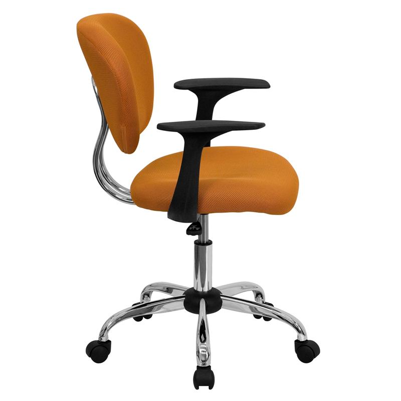 Flash Furniture Mid-Back Orange Mesh Padded Swivel Task Chair with Chrome Base and Arms – H-2376-F-ORG-ARMS-GG Hot on Sale