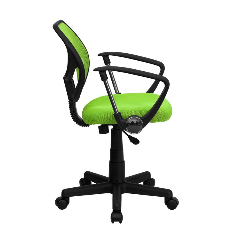 Flash Furniture Mid-Back Green Mesh Swivel Task Chair with Arms – WA-3074-GN-A-GG Online Sale