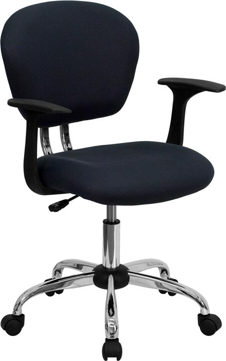 Flash Furniture Mid-Back Gray Mesh Padded Swivel Task Chair with Chrome Base and Arms – H-2376-F-GY-ARMS-GG Hot on Sale