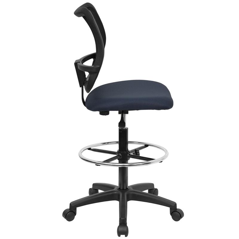 Flash Furniture Mid-Back Navy Blue Mesh Drafting Chair – WL-A277-NVY-D-GG Discount