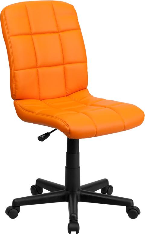 Flash Furniture Mid-Back Orange Quilted Vinyl Swivel Task Chair – GO-1691-1-ORG-GG on Sale