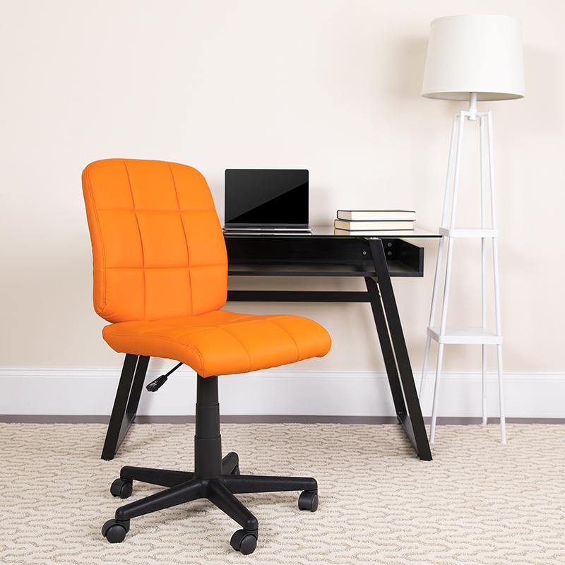 Flash Furniture Mid-Back Orange Quilted Vinyl Swivel Task Chair – GO-1691-1-ORG-GG on Sale