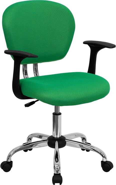Flash Furniture Mid-Back Bright Green Mesh Padded Swivel Task Chair with Chrome Base and Arms – H-2376-F-BRGRN-ARMS-GG Sale