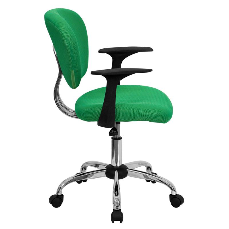 Flash Furniture Mid-Back Bright Green Mesh Padded Swivel Task Chair with Chrome Base and Arms – H-2376-F-BRGRN-ARMS-GG Sale
