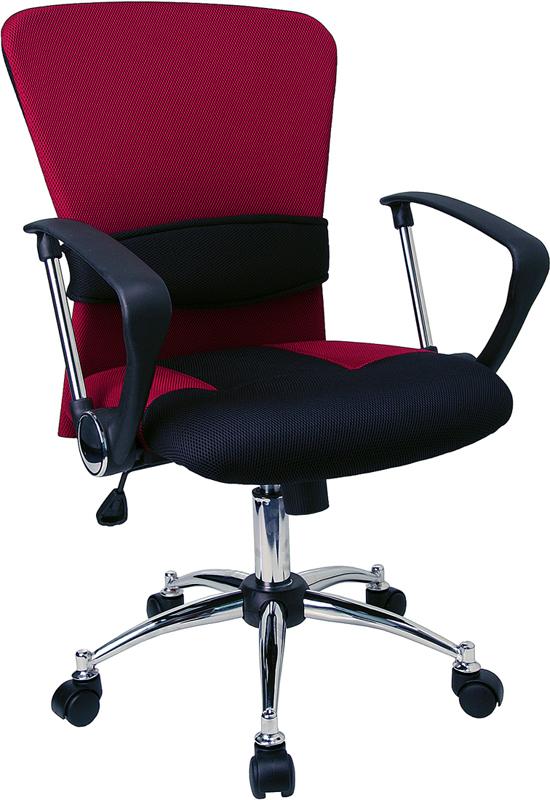 Flash Furniture Mid-Back Burgundy Mesh Swivel Task Chair with Adjustable Lumbar Support and Arms – LF-W23-RED-GG Online