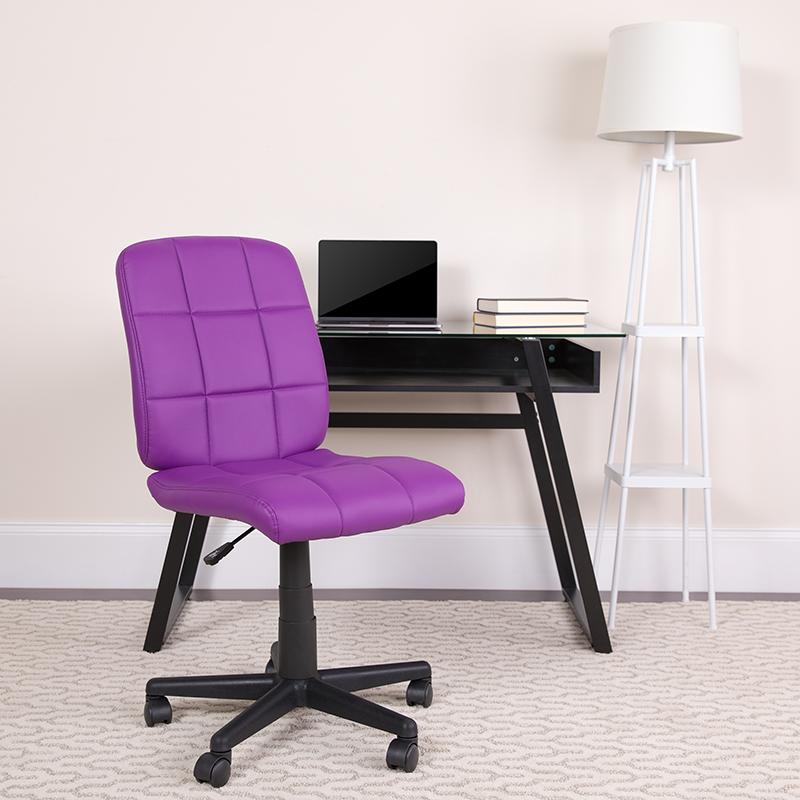 Flash Furniture Mid-Back Purple Quilted Vinyl Swivel Task Chair – GO-1691-1-PUR-GG Discount