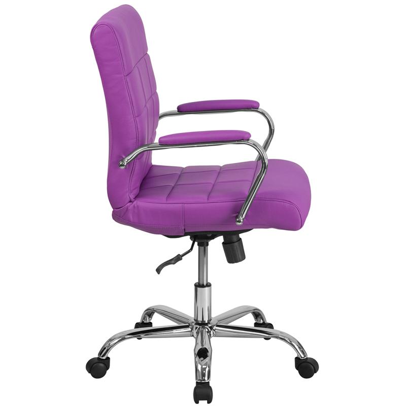 Flash Furniture Mid-Back Purple Vinyl Executive Swivel Chair with Chrome Base and Arms – GO-2240-PUR-GG Online Sale