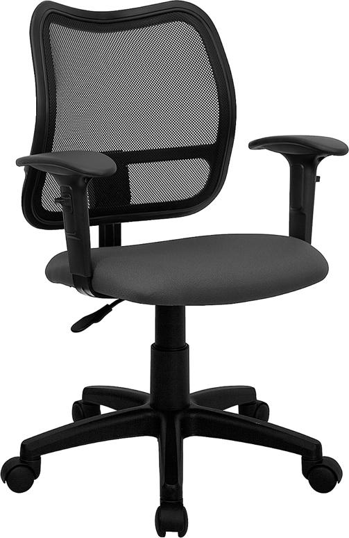 Flash Furniture Mid-Back Gray Mesh Swivel Task Chair with Adjustable Arms – WL-A277-GY-A-GG Online now