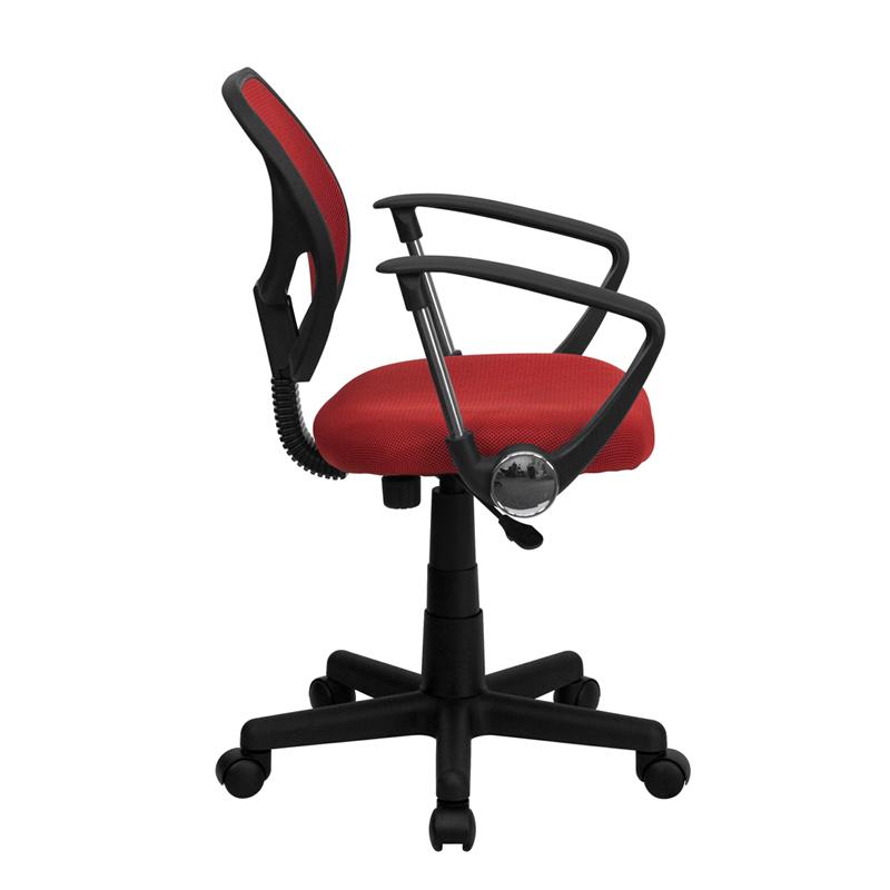 Flash Furniture Mid-Back Red Mesh Swivel Task Chair with Arms – WA-3074-RD-A-GG Online