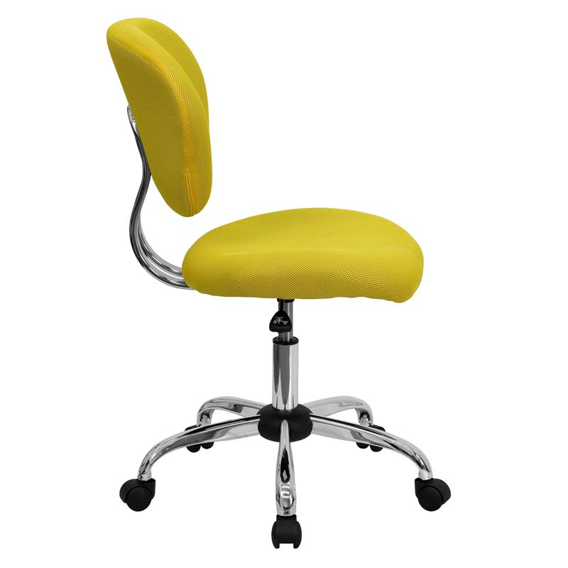 Flash Furniture Mid-Back Yellow Mesh Padded Swivel Task Chair with Chrome Base – H-2376-F-YEL-GG Online Sale