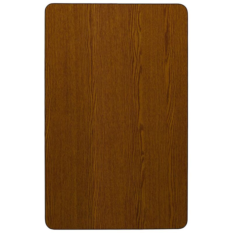 Flash Furniture Mobile 30”W x 48”L Rectangular Oak HP Laminate Activity Table – Standard Height Adjustable Legs – XU-A3048-REC-OAK-H-A-CAS-GG Online Hot Sale