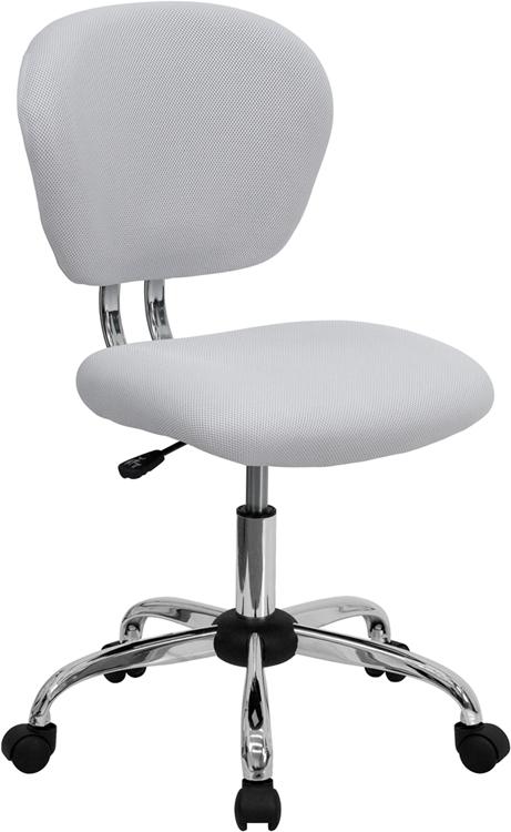 Flash Furniture Mid-Back White Mesh Padded Swivel Task Chair with Chrome Base – H-2376-F-WHT-GG on Sale