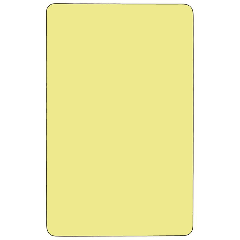 Flash Furniture Mobile 30”W x 48”L Rectangular Yellow Thermal Laminate Activity Table – Height Adjustable Short Legs – XU-A3048-REC-YEL-T-P-CAS-GG Online now