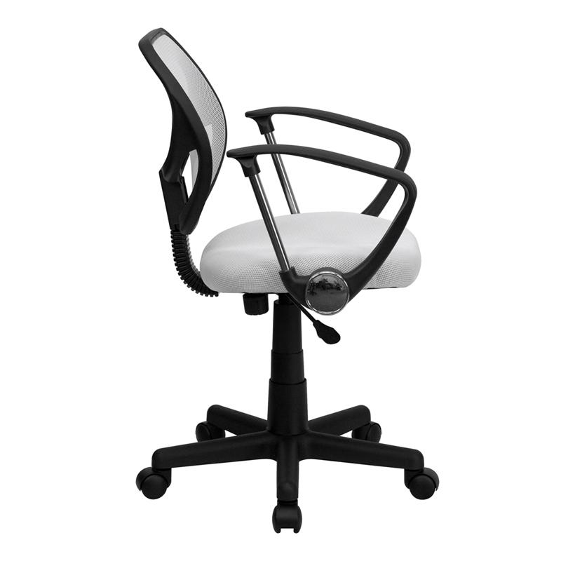 Flash Furniture Mid-Back White Mesh Swivel Task Chair with Arms – WA-3074-WHT-A-GG Fashion