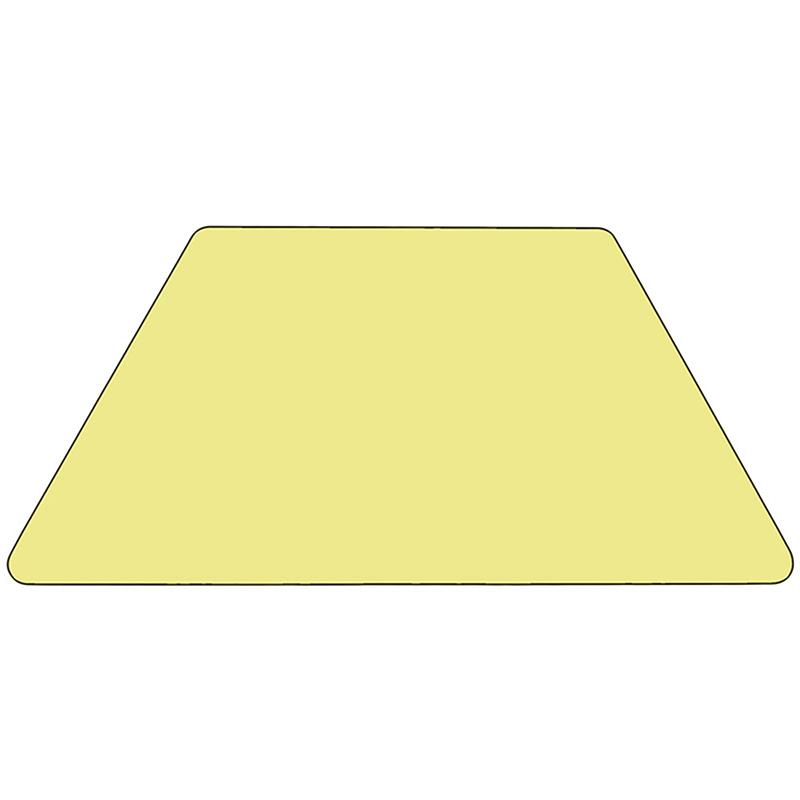 Flash Furniture Mobile 29.5”W x 57.25”L Trapezoid Yellow Thermal Laminate Activity Table – Height Adjustable Short Legs – XU-A3060-TRAP-YEL-T-P-CAS-GG Online