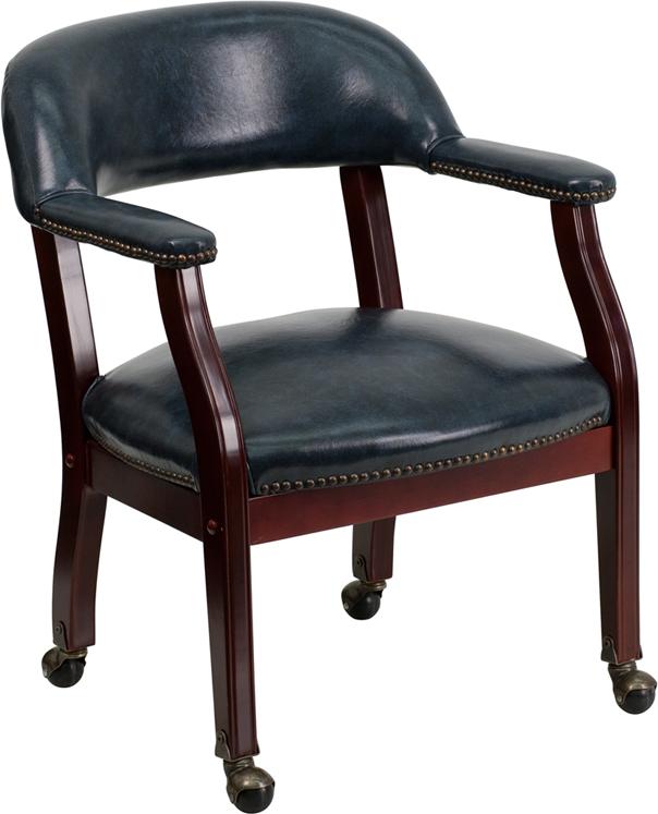 Flash Furniture Navy Vinyl Luxurious Conference Chair with Accent Nail Trim and Casters – B-Z100-NAVY-GG on Sale