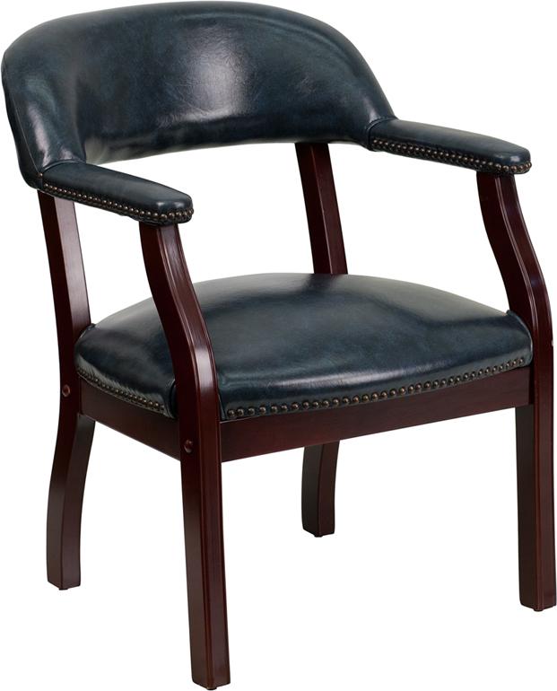 Flash Furniture Navy Vinyl Luxurious Conference Chair with Accent Nail Trim – B-Z105-NAVY-GG Supply