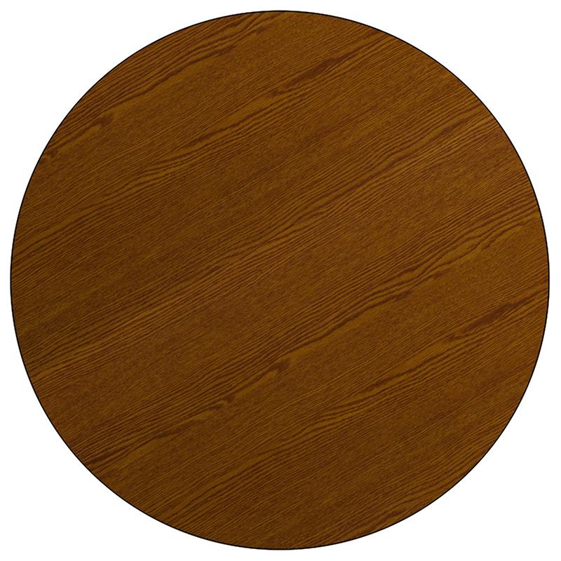 Flash Furniture Mobile 42” Round Oak HP Laminate Activity Table – Standard Height Adjustable Legs – XU-A42-RND-OAK-H-A-CAS-GG Discount