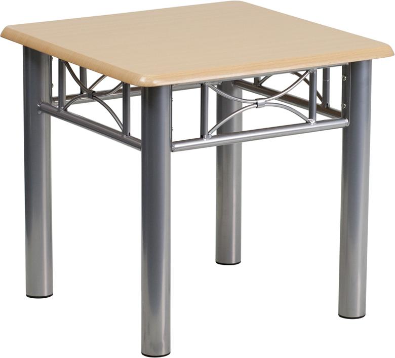 Flash Furniture Natural Laminate End Table with Silver Steel Frame – JB-6-END-NAT-GG Sale