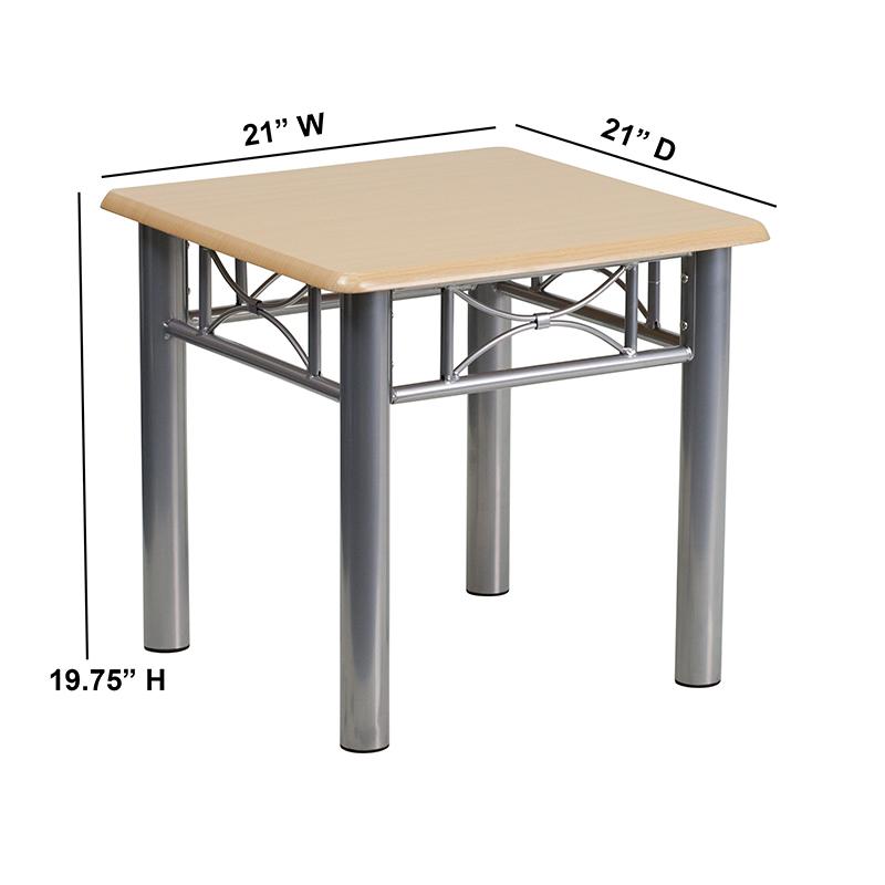 Flash Furniture Natural Laminate End Table with Silver Steel Frame – JB-6-END-NAT-GG Sale