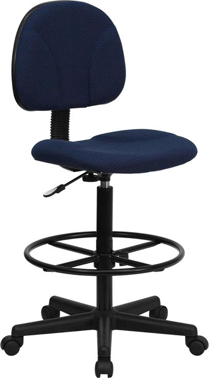 Flash Furniture Navy Blue Patterned Fabric Drafting Chair (Cylinders: 22.5”-27”H or 26”-30.5”H) – BT-659-NVY-GG Hot on Sale