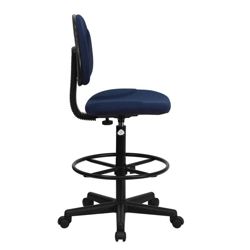 Flash Furniture Navy Blue Patterned Fabric Drafting Chair (Cylinders: 22.5”-27”H or 26”-30.5”H) – BT-659-NVY-GG Hot on Sale