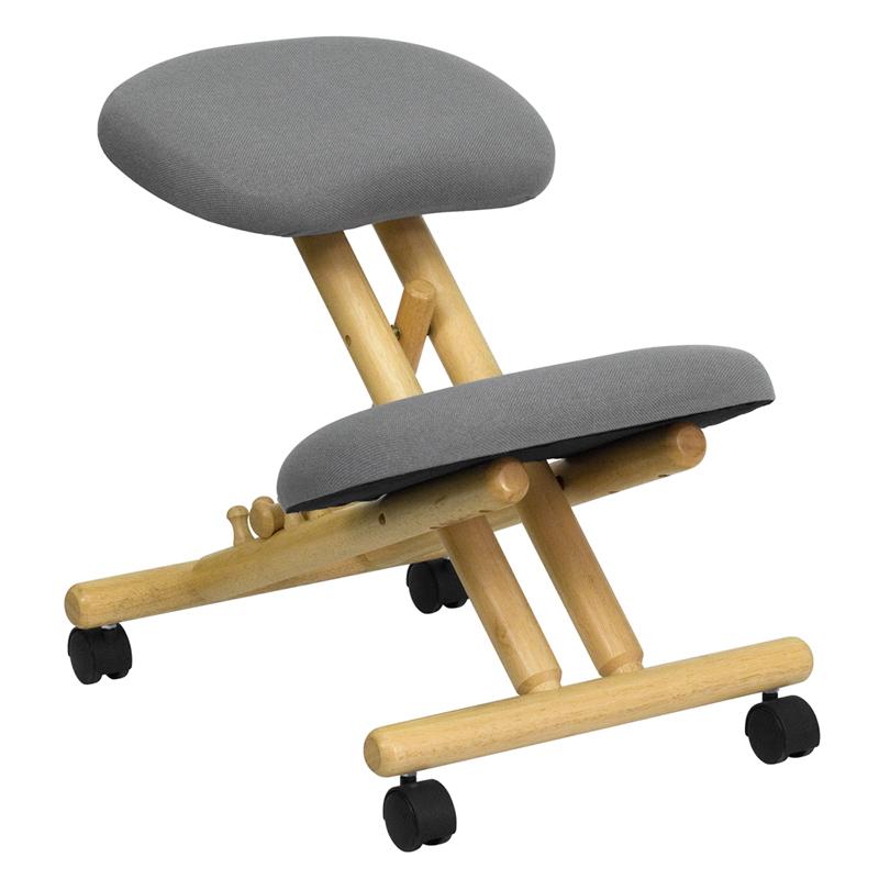 Flash Furniture Mobile Wooden Ergonomic Kneeling Chair in Gray Fabric – WL-SB-101-GG Discount