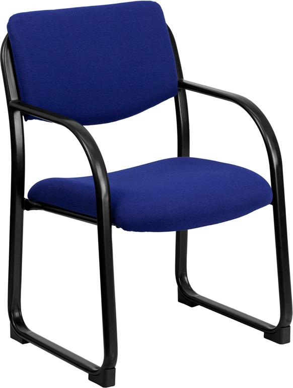 Flash Furniture Navy Fabric Executive Side Reception Chair with Sled Base – BT-508-NVY-GG *DNO (Discontinued) on Sale