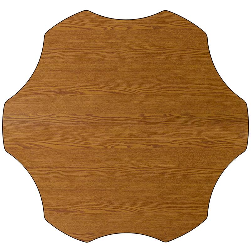 Flash Furniture Mobile 60” Flower Oak Thermal Laminate Activity Table – Height Adjustable Short Legs – XU-A60-FLR-OAK-T-P-CAS-GG Hot on Sale
