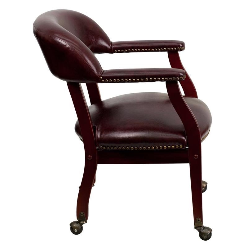 Flash Furniture Oxblood Vinyl Luxurious Conference Chair with Accent Nail Trim and Casters – B-Z100-OXBLOOD-GG Online now
