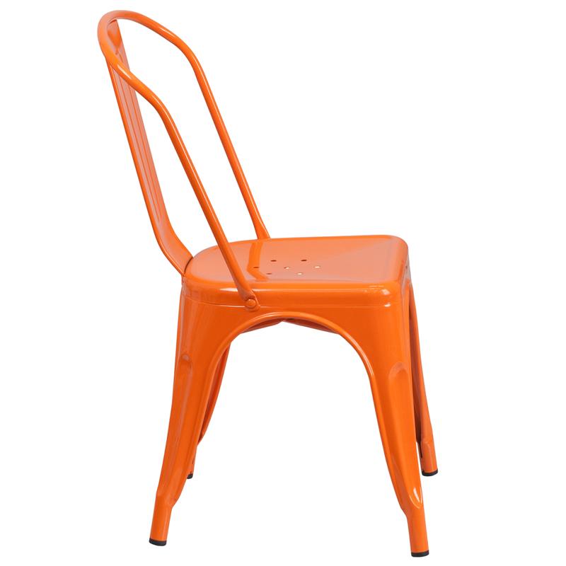 Flash Furniture Orange Metal Indoor-Outdoor Stackable Chair – CH-31230-OR-GG Online