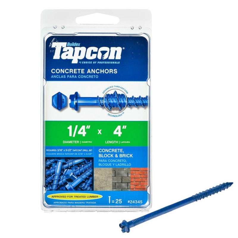 CON SCREW HX 1/4X4″ 25PK Sale