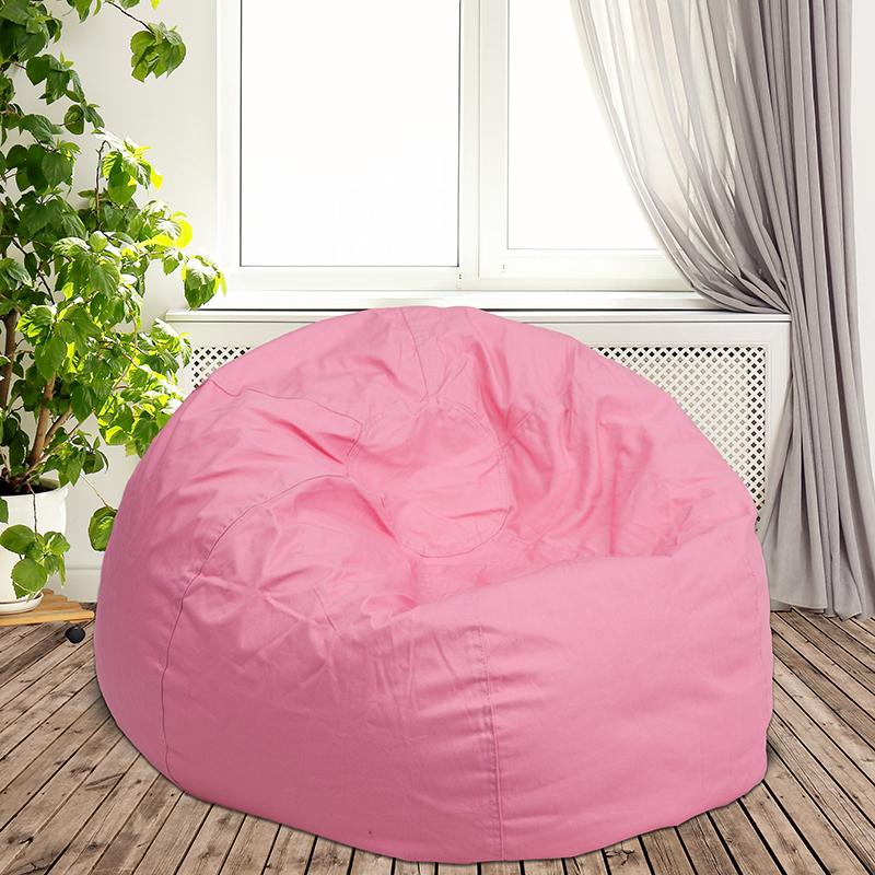 Flash Furniture Oversized Solid Light Pink Bean Bag Chair – DG-BEAN-LARGE-SOLID-PK-GG Online Sale